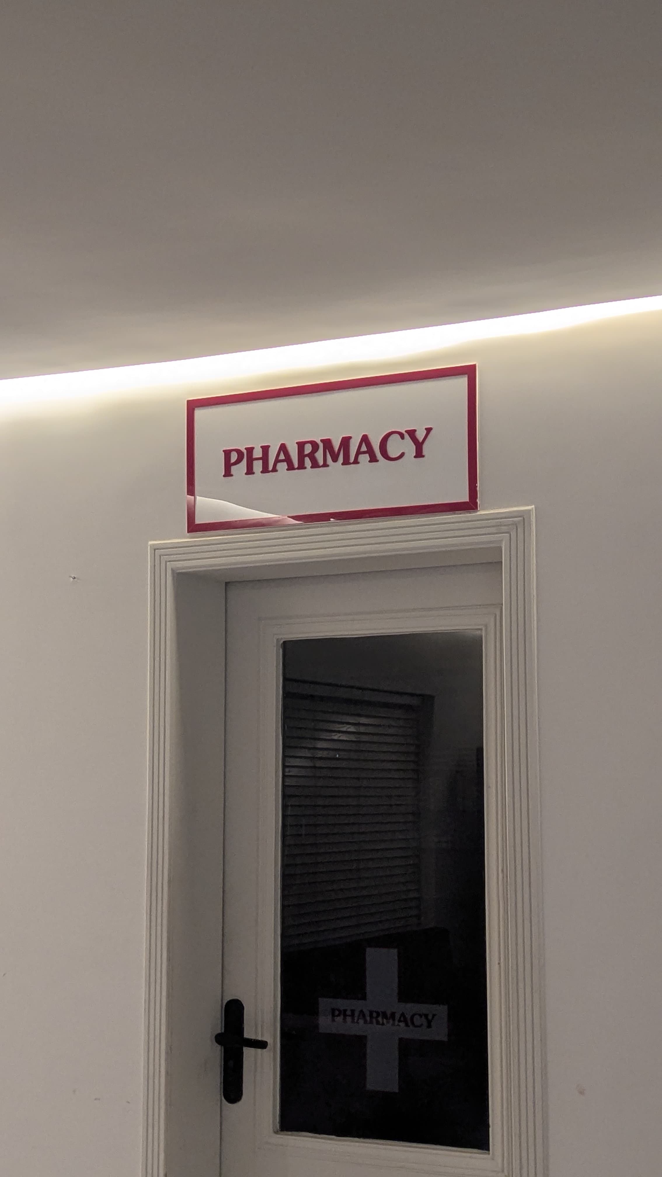 Pharmacy name plate